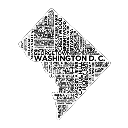 Washington D.C. State Typographyのイラスト素材