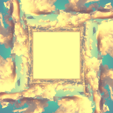 Frame: background abstract: blue sky and cloudsの写真素材