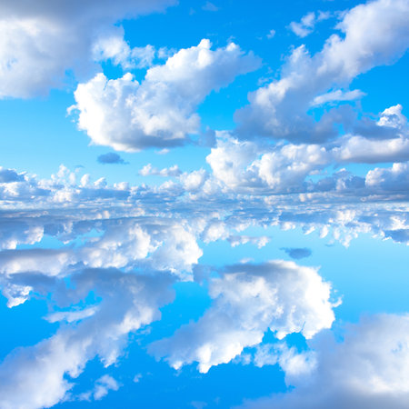 background abstract: blue sky and cloudsの写真素材