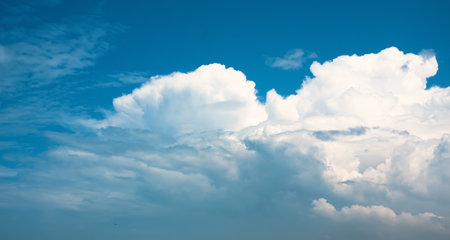 Blue sky with white clouds.