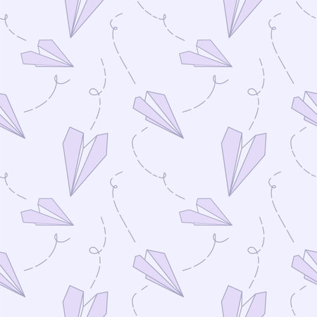 A vector seamless pattern with paperplanesのイラスト素材