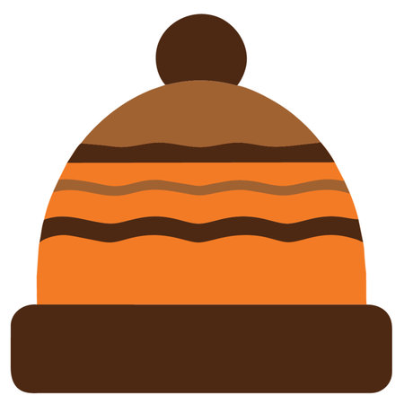 Winter hat flat icon. Vector colorful illustration for autumnの素材