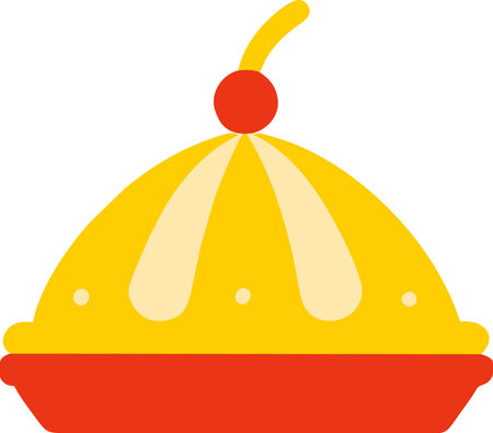 Cake with cherry on top, isolated on a white background.の素材