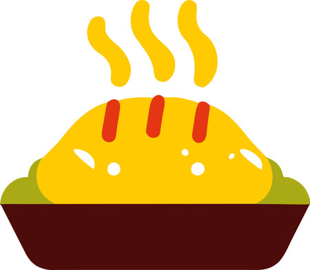 Illustration of mashed potatoes, food for Thanksgiving celebrationの素材