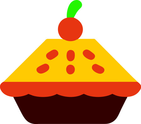 Cake with cherry on top, isolated on a white background.の素材