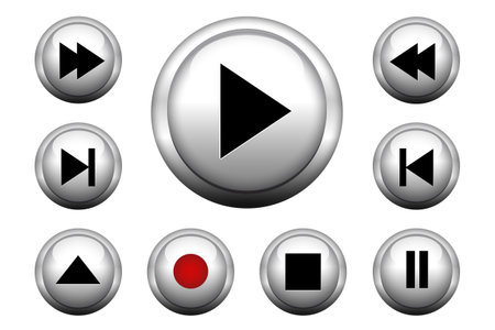Set of media web buttons のイラスト素材