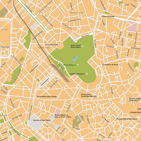 Milano city vector mapのイラスト素材