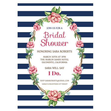 Bridal Shower Invitation Cardのイラスト素材