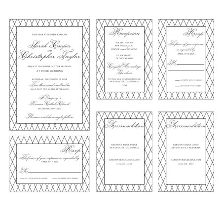 Wedding Invitation Set Templateのイラスト素材