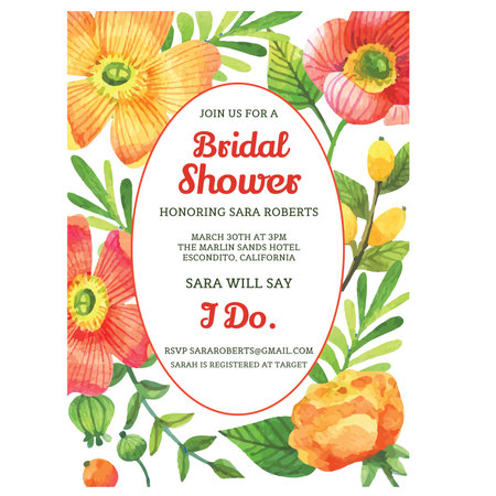 Bridal Shower Invitation Cardのイラスト素材