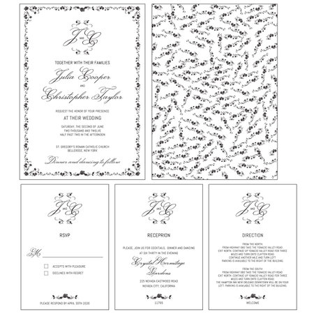 Wedding Invitation Set Templateのイラスト素材
