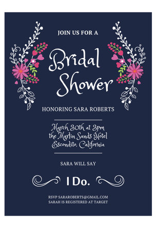 Bridal Shower Invitation cardのイラスト素材