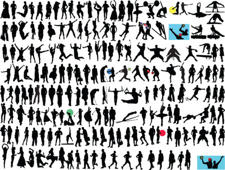 different people silhouette collection - vectorのイラスト素材