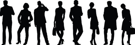  business people silhouette collection - vectorのイラスト素材