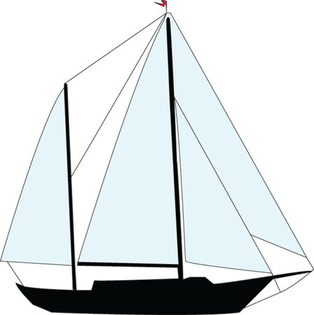 sailing boat - vector