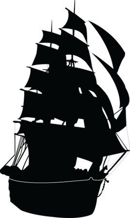 sailboat silhouette - vectorのイラスト素材