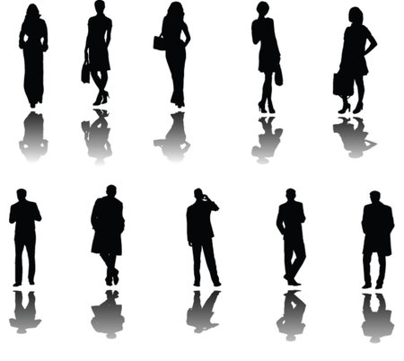 business people with shadow - vectorのイラスト素材