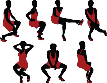 beauty in red dress - vectorのイラスト素材