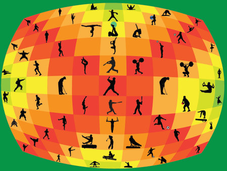  different sport collection with background のイラスト素材