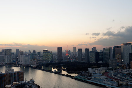 Sunset view of Tokyo の写真素材