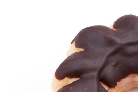 chocolate doughnut isolated on white backgroundの写真素材