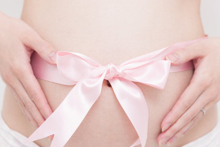 tummy of pregnant womanの写真素材