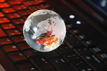 Globe and keyboard の写真素材