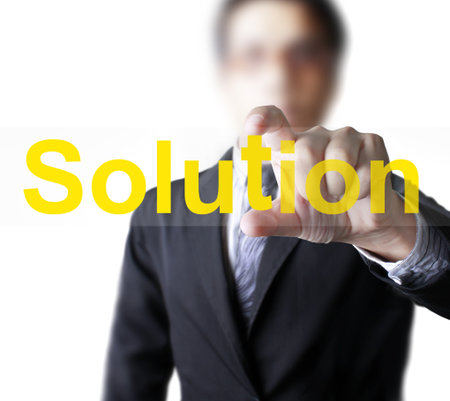 Hand and word Solution の写真素材