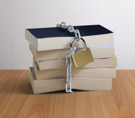 book with a chain and Key の写真素材