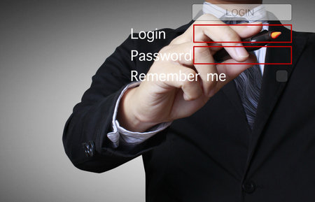 hand drawing in a whiteboardの写真素材