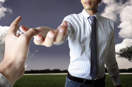 business people shaking hands の写真素材