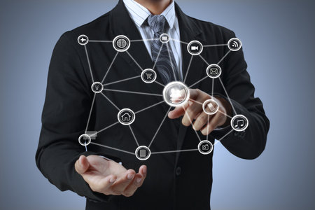 Businessman social network structure の写真素材