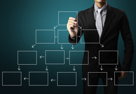 hand drawing in a whiteboard の写真素材