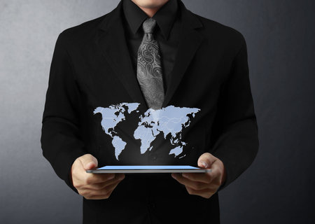 touch screen ,touch- tablet in hands の写真素材