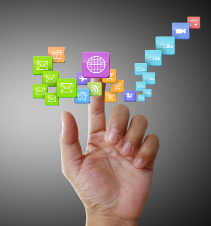 social network structure  in handの写真素材