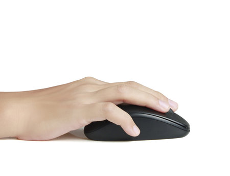 computer mouse in a hand の写真素材