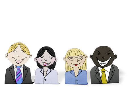 Social Network concept of people cut out of paper on white background 