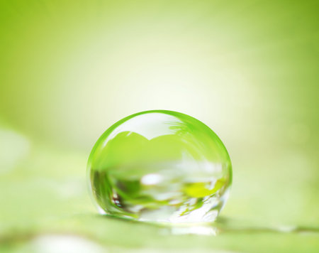 green leaf and water drop on it shallow dof green leaf and water drop on it shallow dof