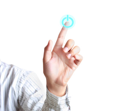 hand pushing social network structure の写真素材