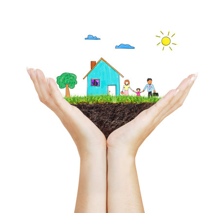 House model house concept in handの写真素材