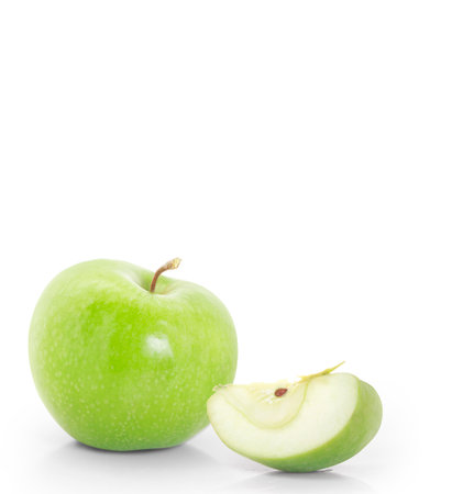 green apple on white background の写真素材