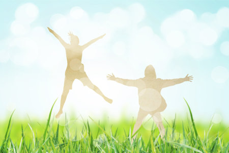 Fresh spring a green grassの写真素材