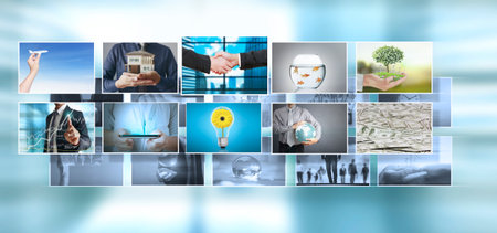 Digital photo album, new technologyの写真素材