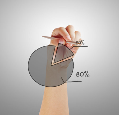 Businessman drawing graphics a growing graphの写真素材