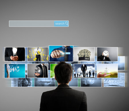 Reaching images streaming, digital photo albumの写真素材