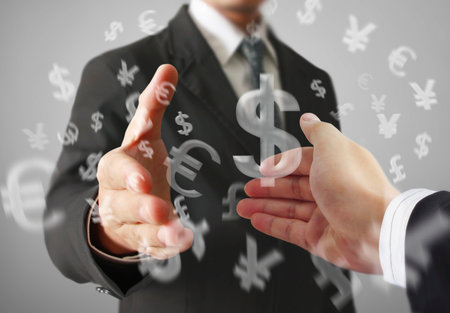 Business handshake with business peopleの写真素材