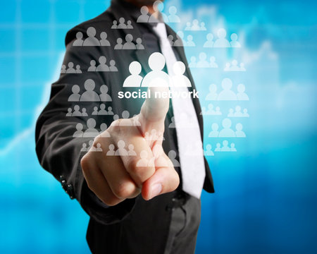 social network structure from handの写真素材