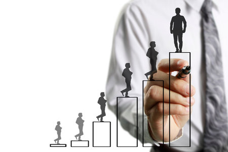 Businessman drawing graphics a growing graphの写真素材