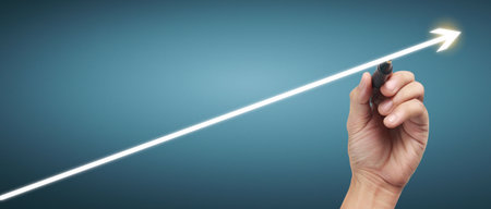 Hand drawing  chart, graph stock of growthの写真素材