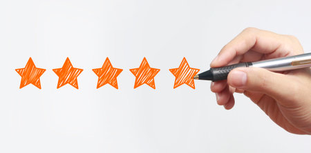 Hand draw five star rating